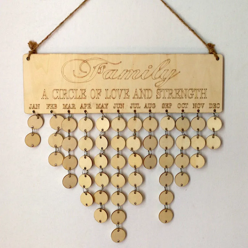 

Creative Wood Birthday Reminder Calendar Birthday Plaques Signs DIY Wood Board Family Birthday Calendar Plaques Best Gifts
