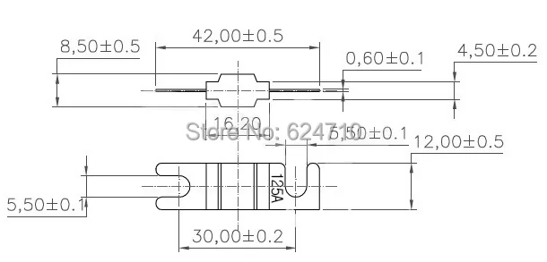 Предохранитель ANL ANS 50 шт. 20A 30A 40A 50A 60A 70A 80A 100A 125A 150A 175A 200A Позолоченные