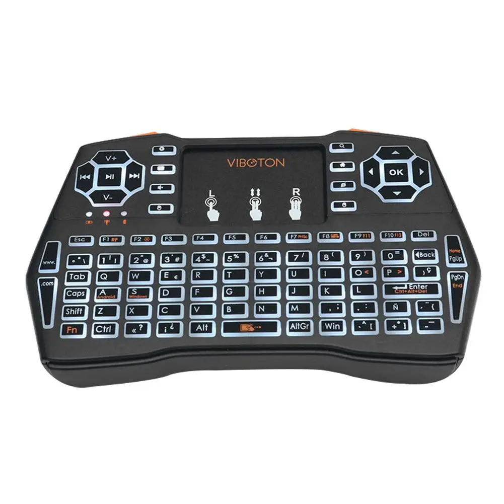 I8 Plus мини светодиодная подсветка 2 4 ГГц беспроводная клавиатура Fly Air Mouse Touchpad