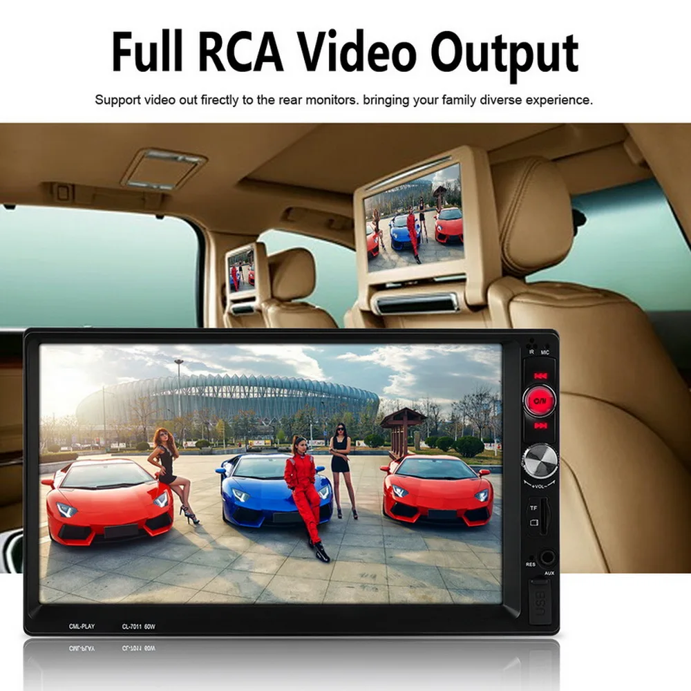 

2 DIN 7 Inch Bluetooth HD 1064*600 Multimedia 7011B 1064*600 Remote Control TF USB Aux-in Car MP5 Player Hands-free