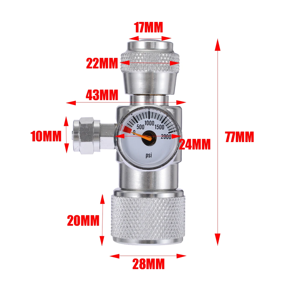

CO2 Aquarium Moss Plant Fish Single Pressure Gauge Regulator Manometer Equipment Silver Aluminium Alloy Aquarium Accessories