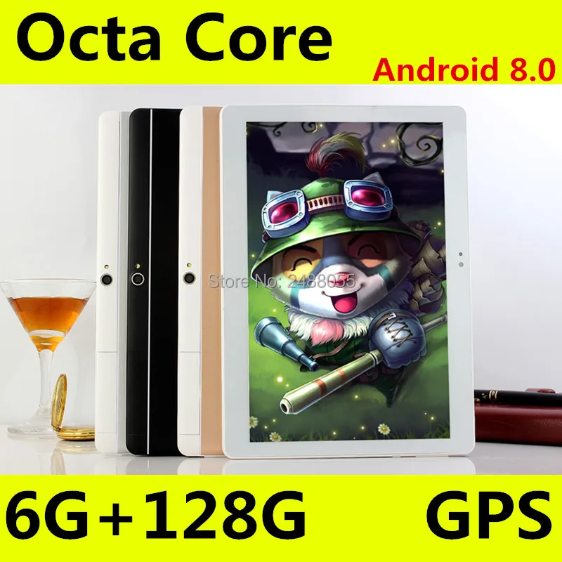 Новый Android 8 0 OS 10-дюймовый планшетный ПК Восьмиядерный 6 ГБ ОЗУ 128 Гб ПЗУ ядер 1280*800