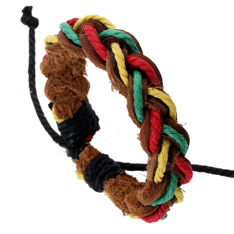 Weave Leather Hemp Rope couple charms charm Bracelet femme men jewelry Gothic bracelets for women boho | Украшения и аксессуары
