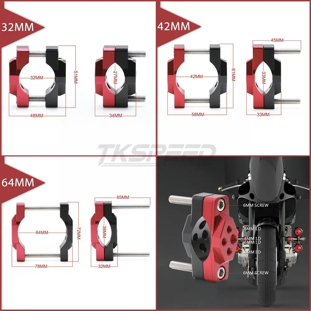 32MM 42MM 64MM Universal Motorcycle Accessories Multifunction Handlebar Holders Bracket Clamp For Light Headlight Side Mirrors | Автомобили