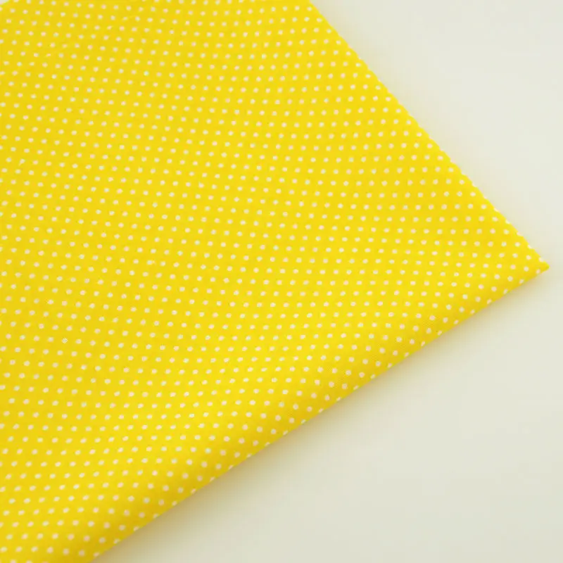 Booksew Yellow 100% Cotton Plain Fabric Lovely White Dots for Curtain Pillow Tilda Doll Patchwork Telas Tecido Tissue Art Work|plain fabric|cotton