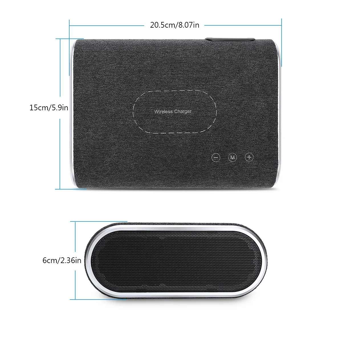 Excelvan F176 Беспроводное зарядное устройство с 20 Вт Bluetooth спикер Поддержка AUX/USB