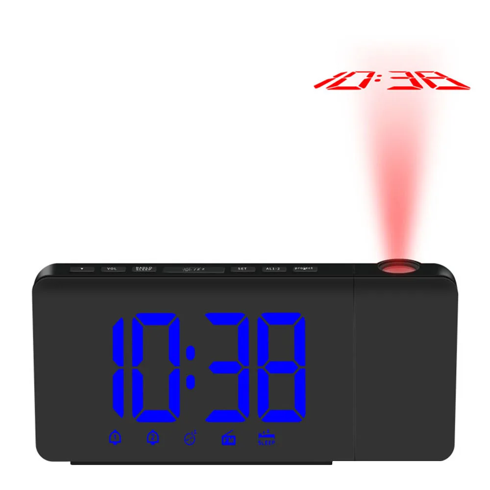Светодиодный Будильник с проекцией по USB регулируемой яркостью FM радио