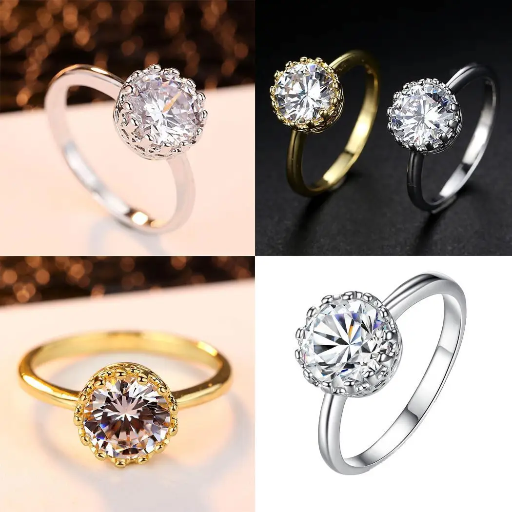 Женская мода ювелирные изделия креативный Циркон Готическая Корона кольцо 16 4 см