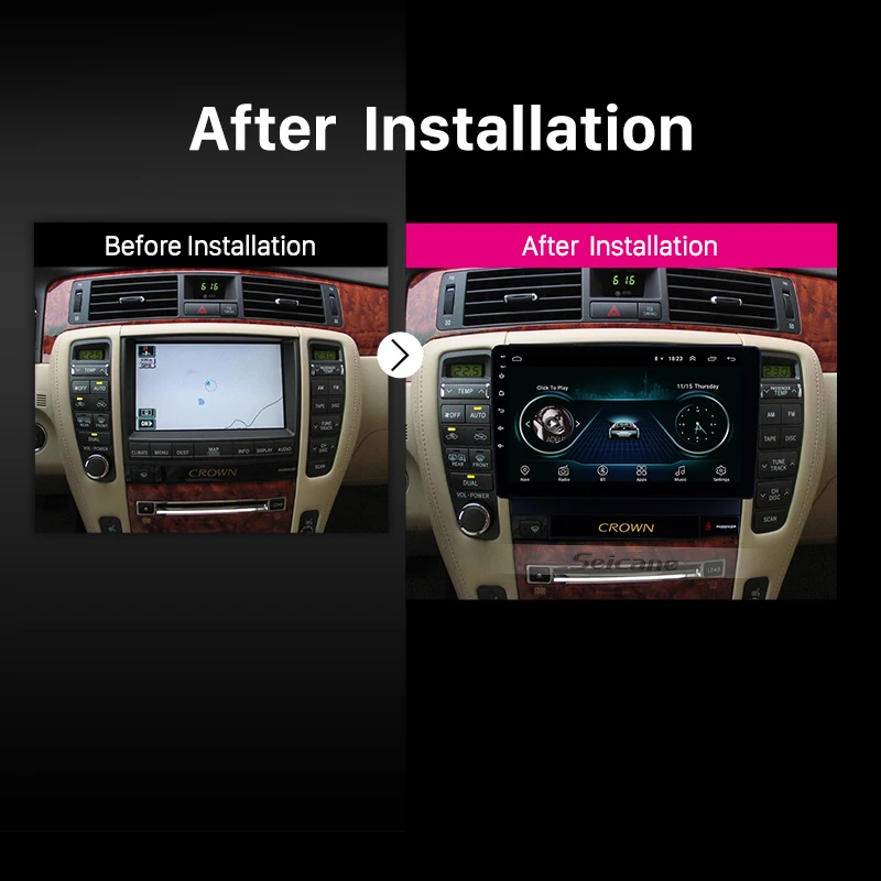 Автомагнитола Seicane мультимедийный проигрыватель на Android 9 дюймов GPS для Toyota old crown