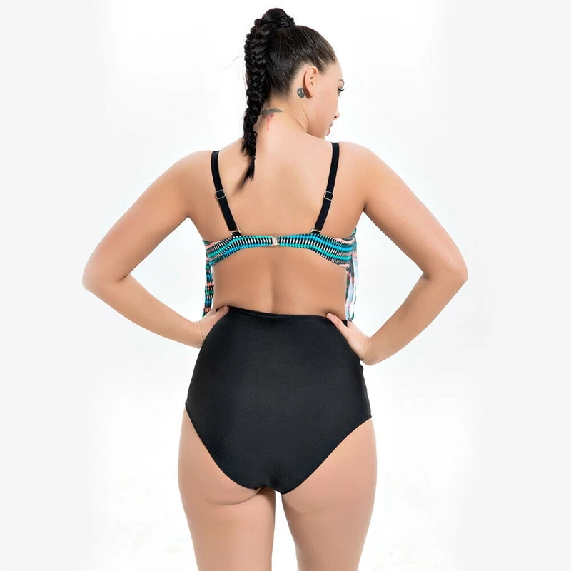 Женские винтажные Монокини размера плюс комплекты бикини с кисточками купальный