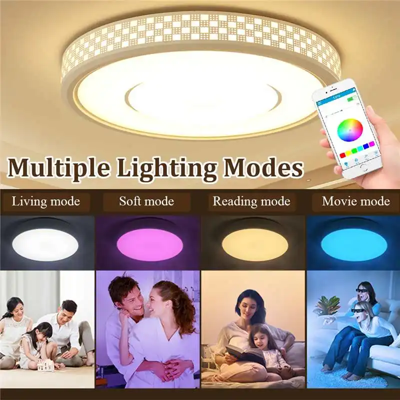 

SMD2835/5050 LED Panel Light Lamp Beads Kit PCB 36/40W Cool/Warm white RGB Round Ceiling Lights Remote controller/APP control