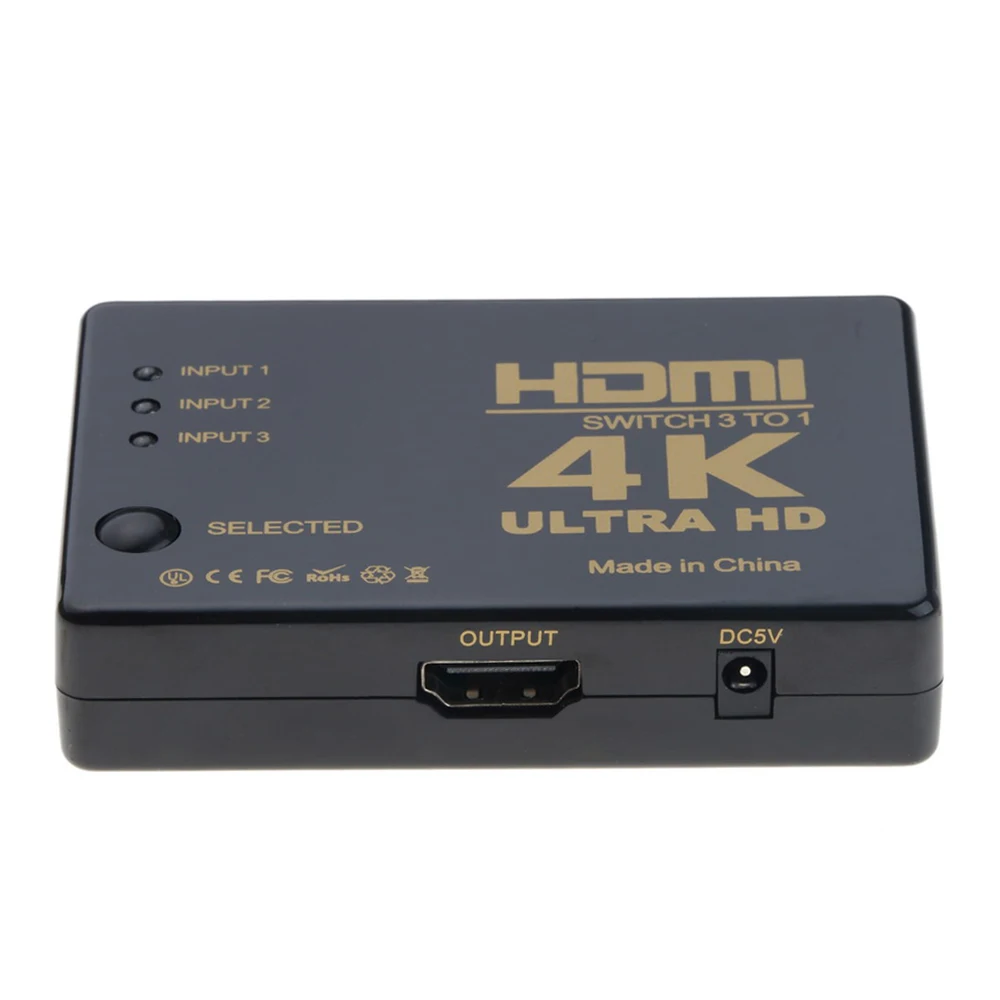 Коммутатор-разветвитель HDMI 5 в 1 4K портов 3D формат с ИК-пультом дистанционного