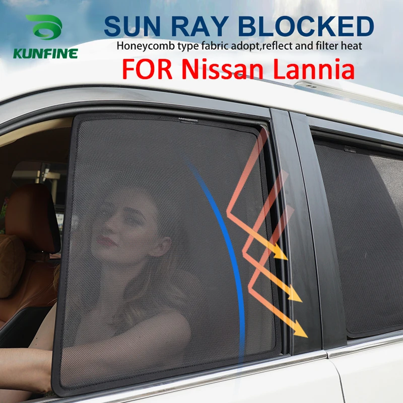 

4PCS/Set Or 2PCS/Set Magnetic Car Side Window SunShades Mesh Shade Blind For Nissan Lannia 2016-2019 Car Window Curtian Black
