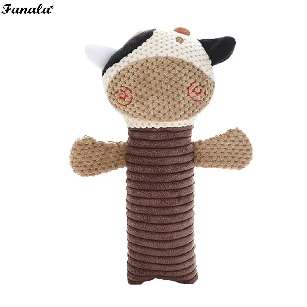 Funny Cartoon Pet Dog Chewing Toy Multicolor Animal Plush Sound Squeake Frog Shape Cow | Дом и сад