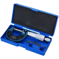 1pc precise gauge micrometer 0 25mm 0 01mm outside metric micrometer tool with metal caliper tool for measuring tools