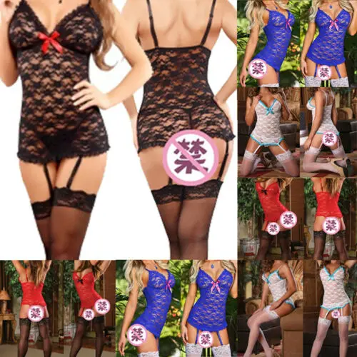 Women Sexy/Sissy Lingerie Lace Babydoll.G-String Thong Underwear Nightwear | Тематическая одежда и униформа