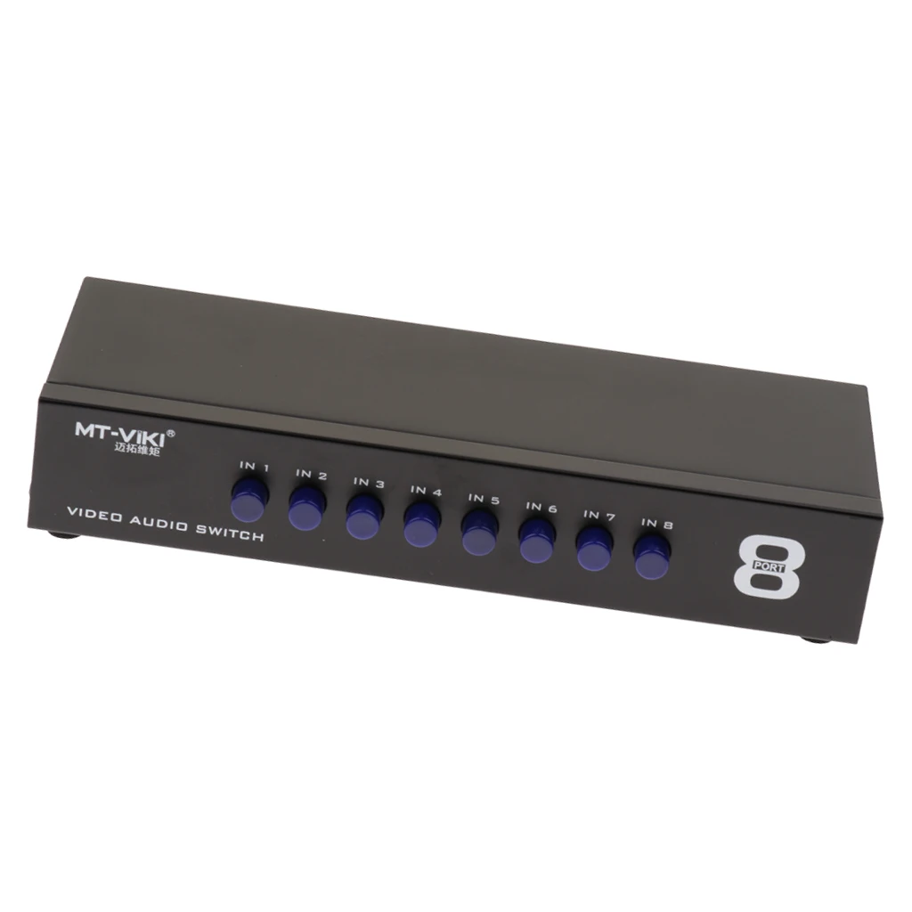 Переключатель AV Box 8 позиционный порт RCA стерео аудио видео композитный