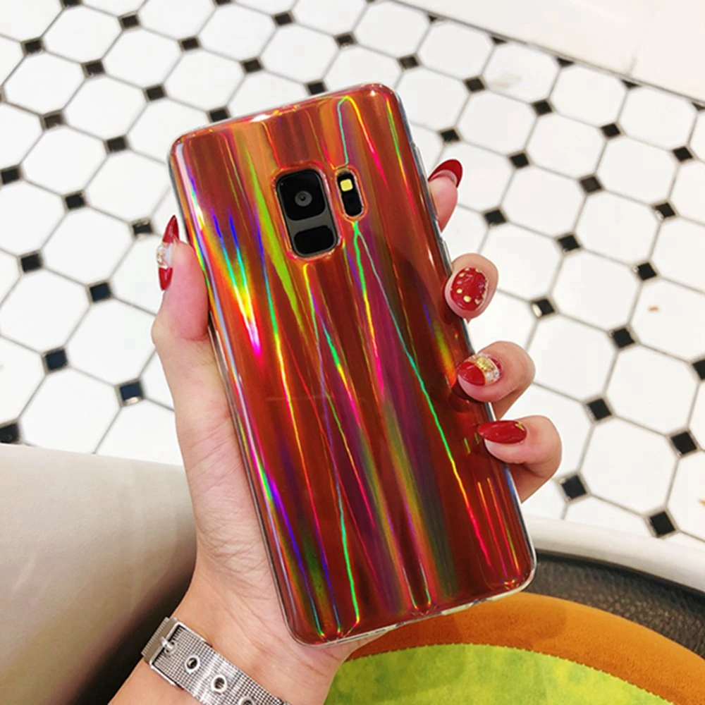 KISSCASE Aurora Laser чехол для телефона Samsung Galaxy S10E S10 Plus S9 S8 S7 S6 Edge A6 A8 2018 A3 A5 A7 2017 2016 A30 A50 A70 |