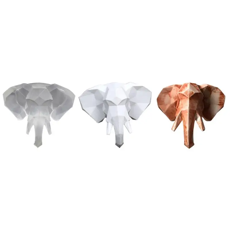 Ремесло 3D головой слона ароматерапия гипса автомобиля Дисплей гипсовая форма