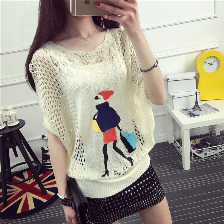 2019 Новая женская модная футболка с короткими рукавами летучая мышь коротким