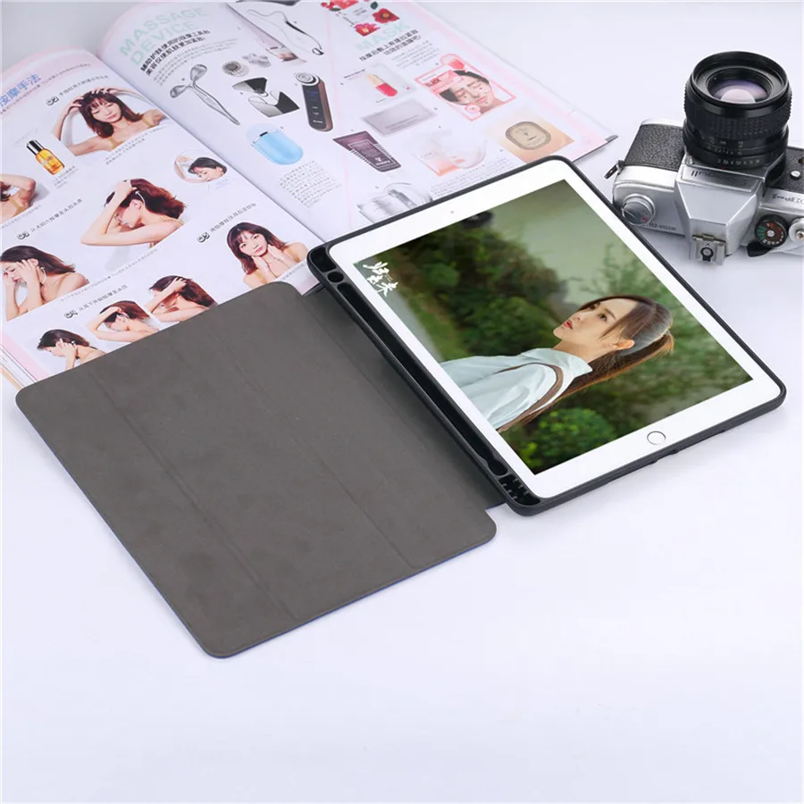 For Apple iPad 9.7 2018 2017 Case With Pencil Holder A1822 A1893 Tablet Cover Air 1 2 Funda +free screen protector+pen | Компьютеры и