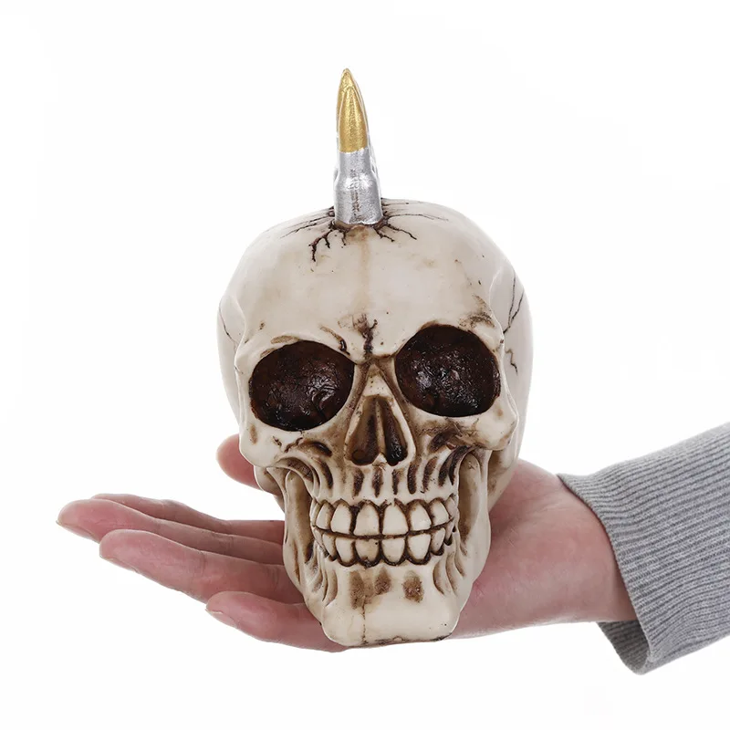 Halloween Resin Craftwork Human Realistic Skull Models Horror Gifts Decor Ornament Lifelike Model | Игрушки и хобби