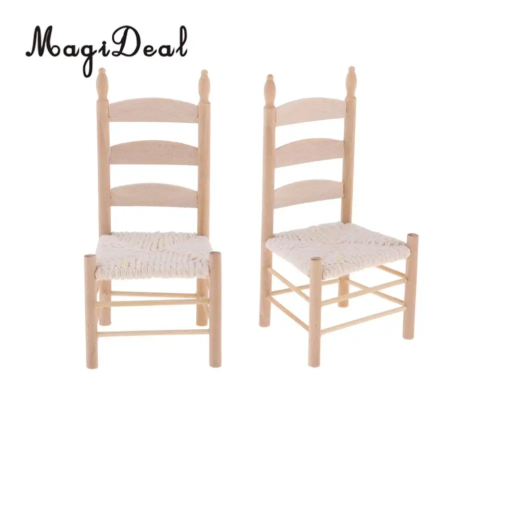 2pcs Mini Dining Table Chair Model for 1:12 Scale Dollhouse Miniature Living Room Furniture | Игрушки и хобби