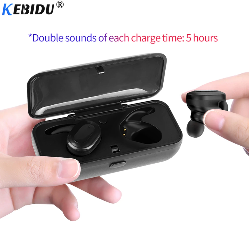 KEBIDU Bluetooth Earphones 5.0 TWS Wireless Headset Stereo Earbuds with charging box Handsfree For Sports Phones | Электроника