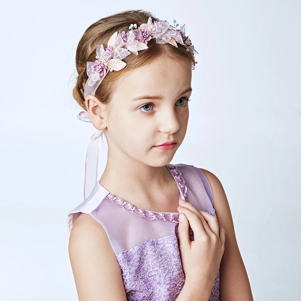 Цветок Девушки Корона Дети цветочный жемчуг венок волос аксессуар Гирлянда
