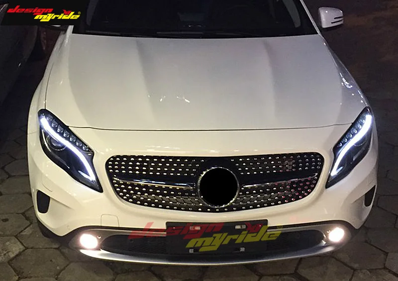 X156 Алмазная решетка ABS черный без центрального логотипа передний бампер для Mercedes