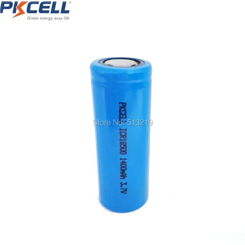 10 шт. PKCELL 18500 3 7 V литиевые аккумуляторные батареи ICR18500 1400MAH литий ионный