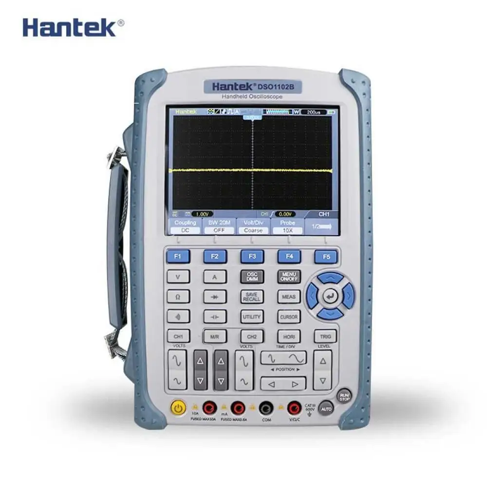 

Ручной цифровой осциллограф Hantek DSO1102B, 2 канала, 100 МГц, полоса пропускания, USB-осциллограф, 6000 отсчетов, мультиметр DMM 1GSa/s
