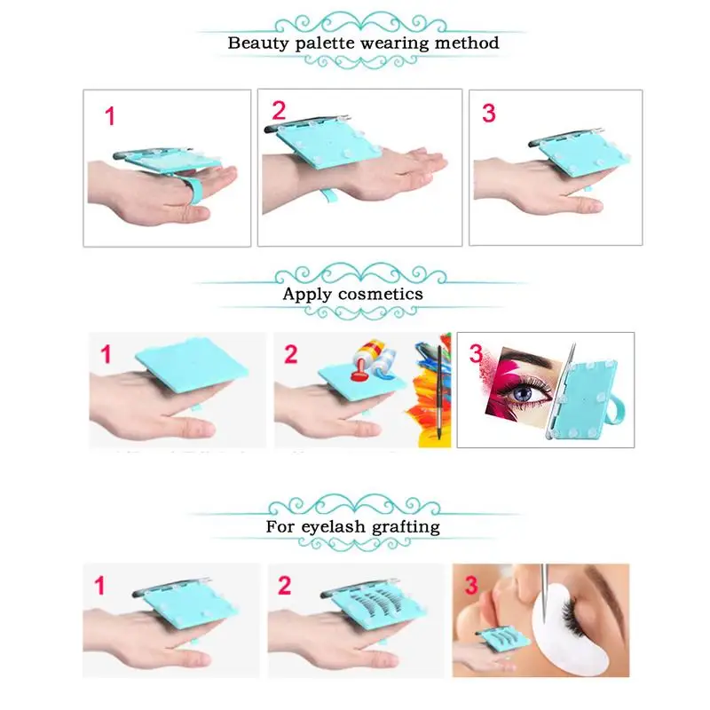 Beauty Palette Multi-functional Tools Nail Eyelash Graft Tray Pigment Tinting Easy To Clean Portable | Красота и здоровье