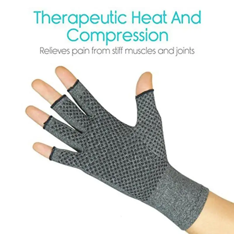 1 Pair Massage Compression Glove Carpal Tunnel Wrist Support Arthritis Therapy Pain Relief Fingerless Gloves U3 |