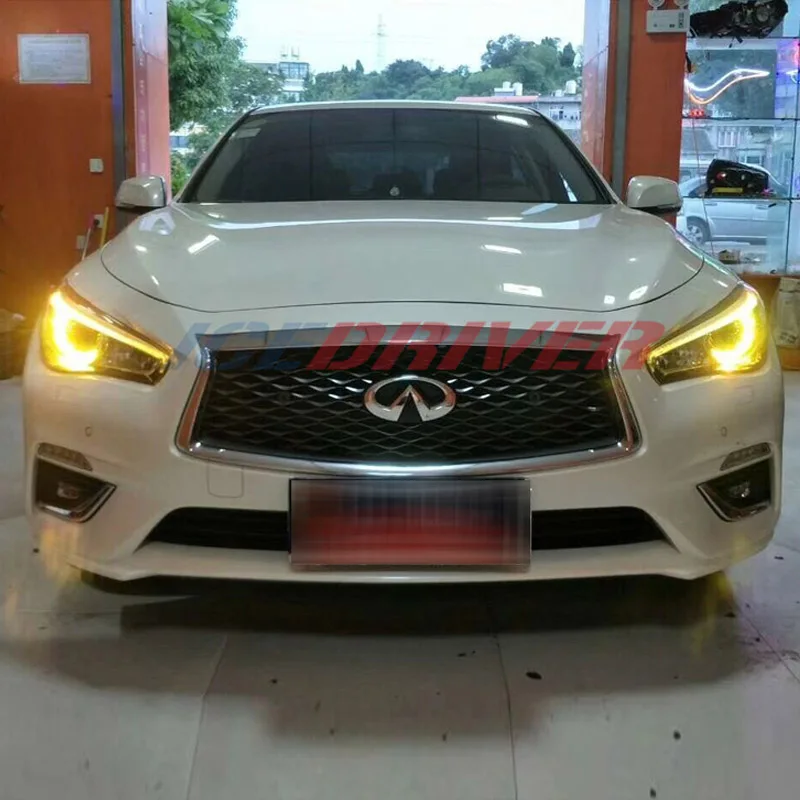 Icedriver для Infiniti Q50 DRL RGB многоцветный светодиодный дневные ходовые огни красный синий Демон освещение для глаз лампы Q50L Q70