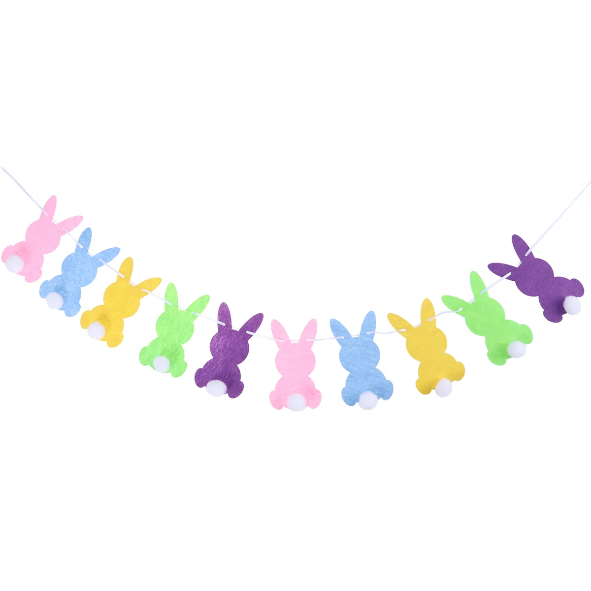 

2.5 Meters Easter Festival Banners Rabbit Shape Colorful Bunting Banners for Easter Decorations Party Favors Photo Prop