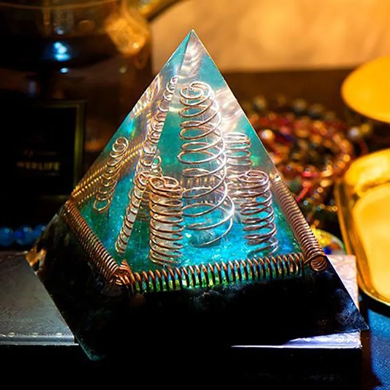 Минеральная кристаллическая чакра AURA REIKI Orgonite пирамида рейки преобразователь