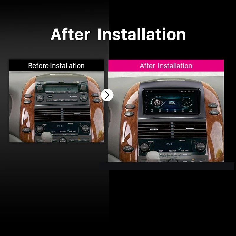 Автомагнитола Harfey 2Din стерео GPS навигация Android 8 1 HD для Toyota Sienna 2004 2005 2006 2007 2008 2009 2010