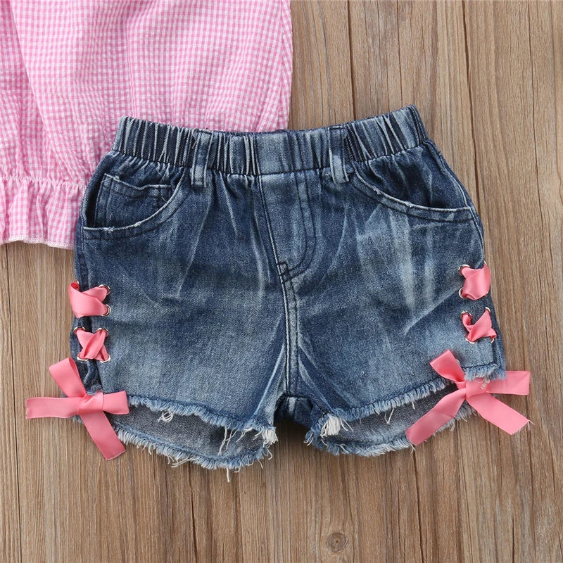 2 шт. клетчатые топы с открытыми плечами и цветочным принтом|Комплекты одежды для