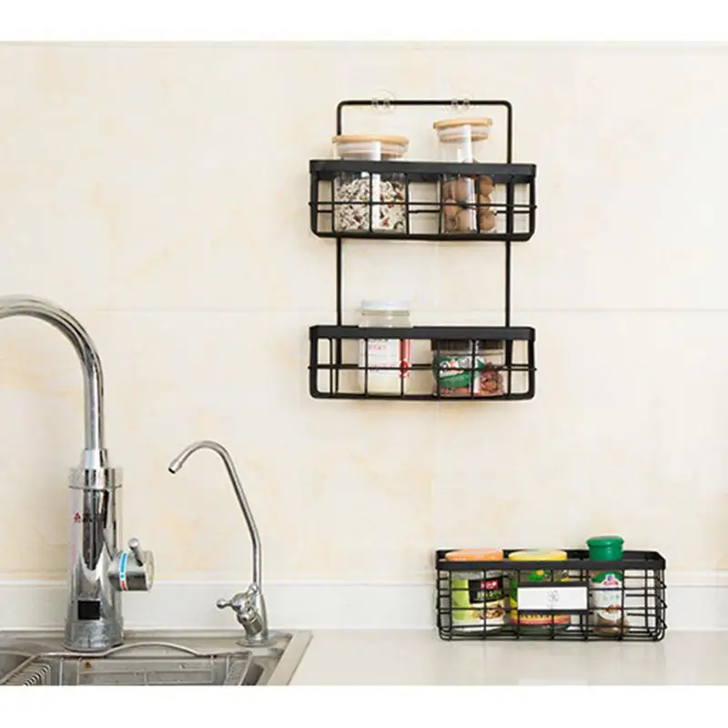 Nordic Simple Wrought Iron Rectangular Storage Basket Bathroom Toiletries Rack Coffee Table Desktop Sundries Box | Дом и сад