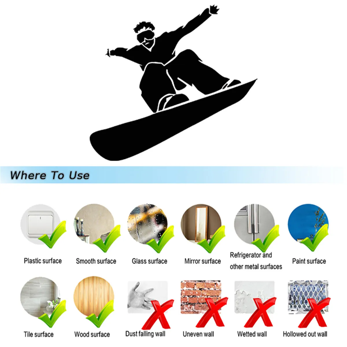 Skiing Jump Snowboarder Car Sticker Window Door Auto Truck Laptop Vinyl Decal | Автомобили и мотоциклы