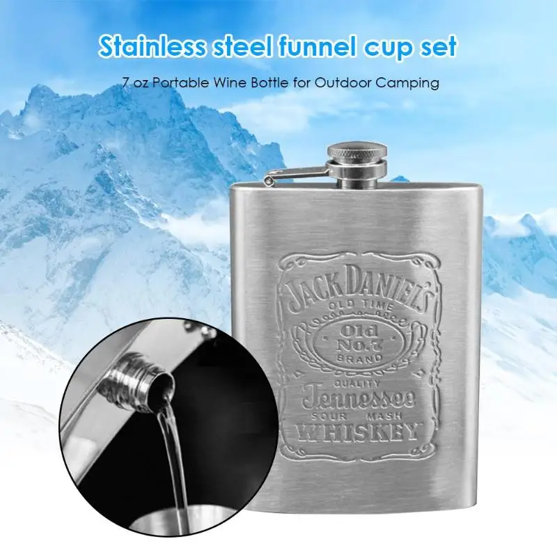 

6/7 oz Stainless Steel Hip Flask Portable Pocket Engraved Wine Drink Pot Alcohol Whiskey Vodka Flagon High Quality