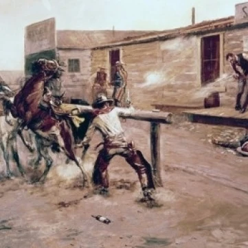 Смерть игрока Чарльз Марион Рассел (1865 1926/Американский) плакат печать