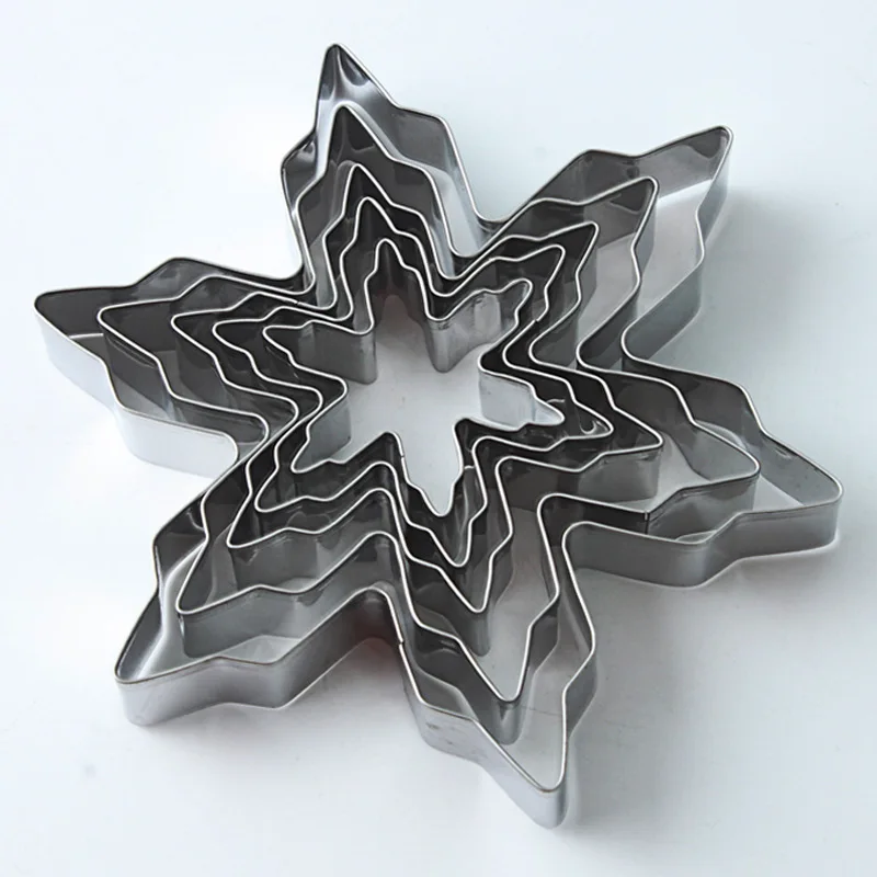 5 шт./компл. cookie cutter набор Снежинка выпечки печенье нержавеющая сталь торт