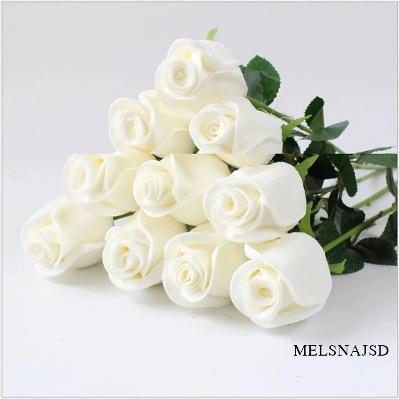 

melsnajsd Artificial Fake Flowers Real Touch Rose Bride Hands Holding Flower Wedding Bridal Bouquet Home Decorations