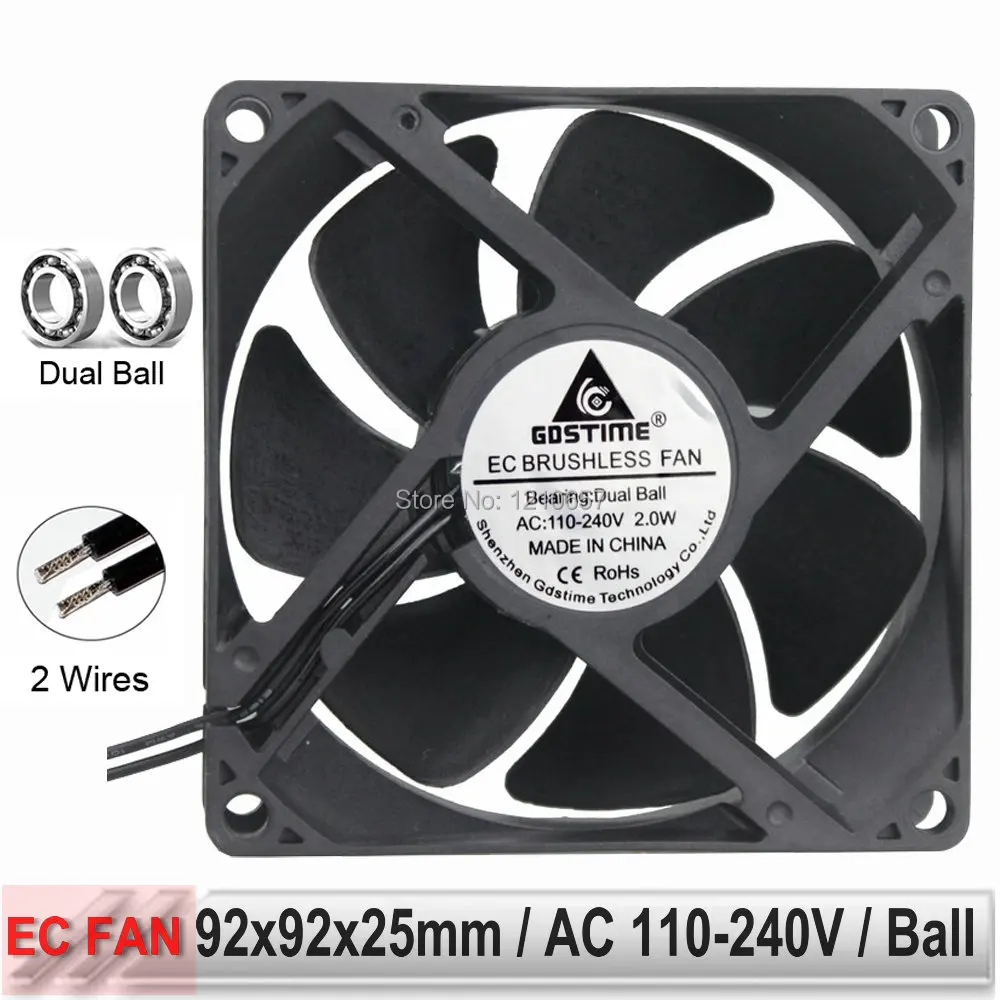 Бесщеточный Охлаждающий вентилятор Gdstime EC 110 В 115 120 220 240 в 9225 92 мм x 25 9 см двойной