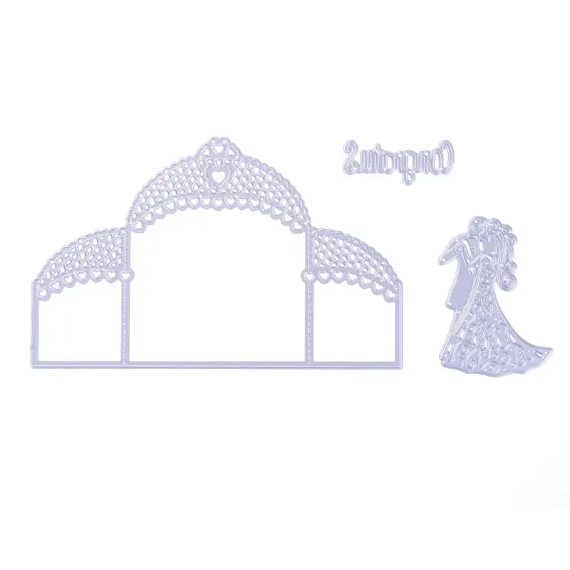 3 шт. невеста жених Свадебные резка умирает Трафаретный Скрапбукинг карты