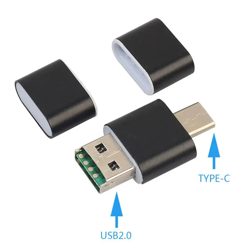 USB OTG адаптер 2 в 1 0 Micro Type C конвертер Поддержка 128 ГБ TF кардридер адаптеры для