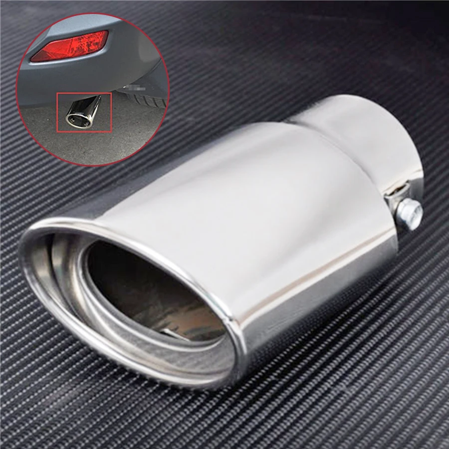 

145mm Universal Stainless Steel Car Exhaust Pipe Muffler Straight Tip Tail Throat Car Accessories