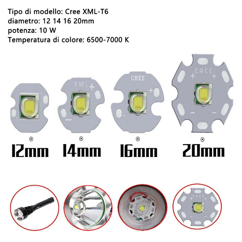 1 шт. CREE XML XM L T6 LED 10 Вт белый светодиодный эмиттер высокой мощности с печатной